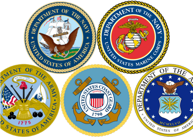 Air Force Clipart Military Emblem - 5 Seals Of The Military (640x480), Png Download