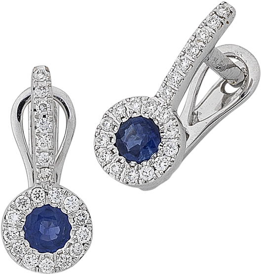 Natural Sapphire And Diamond Earrings - Earrings (606x774), Png Download