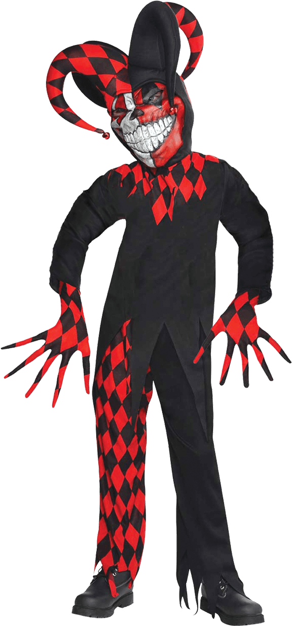 Crazed Jester Teen - Krazed Jester Costume (800x1268), Png Download