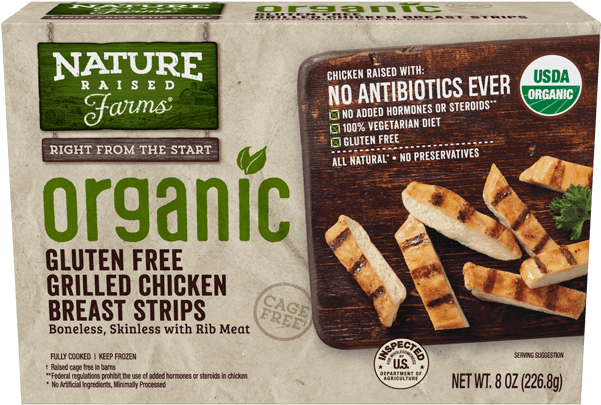 Organic Gluten Free Grilled Chicken Breast Strips - Nature Raised Farms Organic Chicken (600x600), Png Download