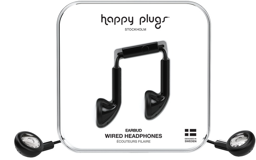 Earbud Black - Happy Plugs Earbud (1000x1000), Png Download