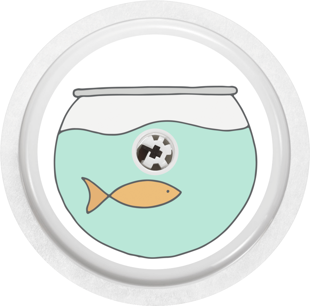 Image Of Fishbowl Freestyle Libre Sticker - Circle (1482x1500), Png Download