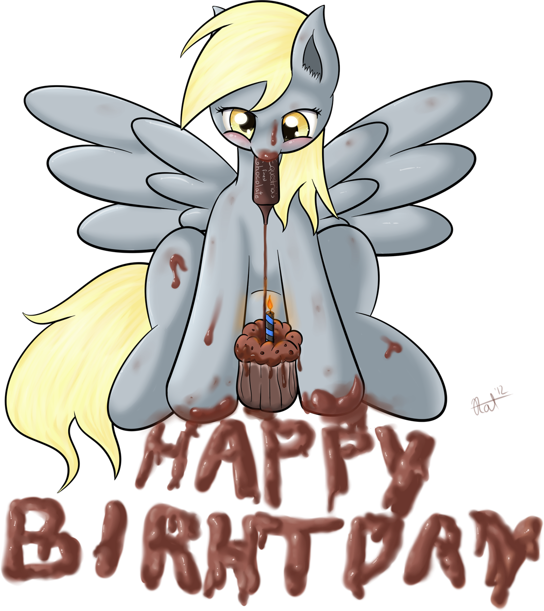 Derpy Hooves Rainbow Dash Pony Mammal Cartoon Vertebrate - Happy Birthday My Little Pony Derpy (1108x1243), Png Download