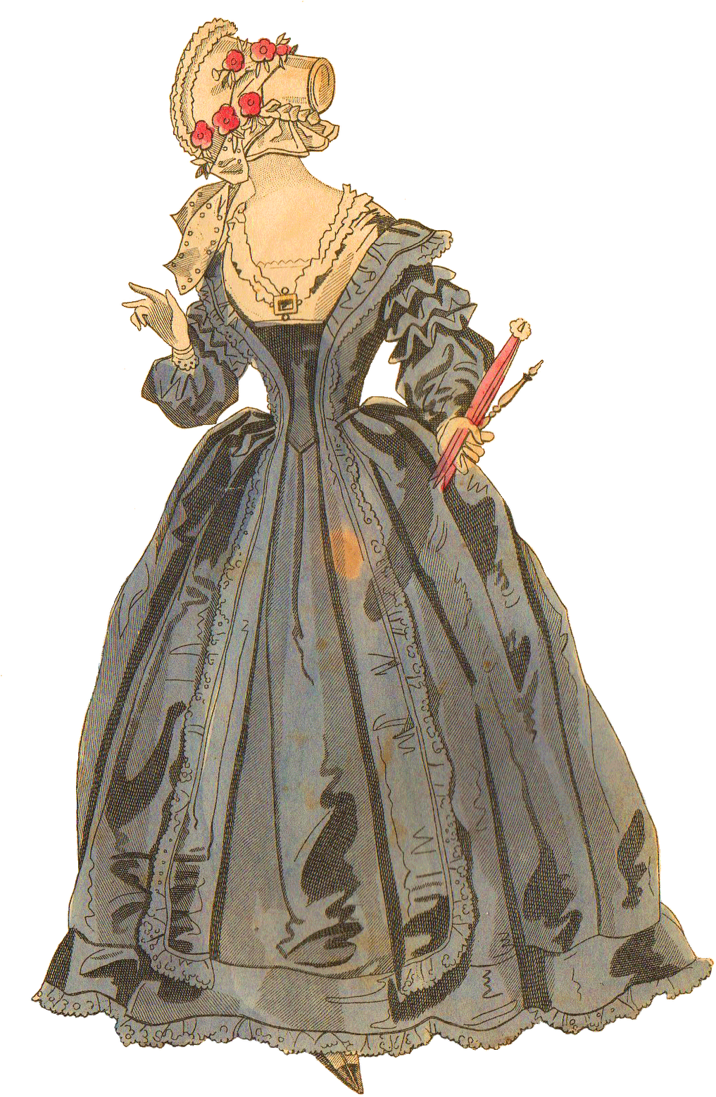 Godey Lady Vintage 1840 Png Image Free Clip Art - Regency Era Png (1042x1600), Png Download