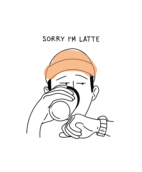 Sorry I'm Latte - Illustration (800x600), Png Download