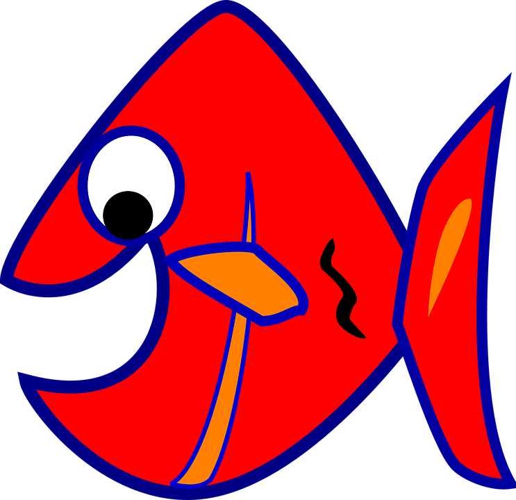 Piranha, Fish, Piraña, Red, Orange, Cartoon, Comic - ปลา การ์ตูน สี แดง (743x720), Png Download