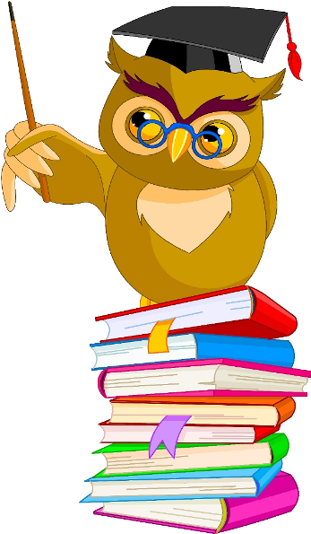 Jpg Free Library Owl School Clipart - Wise Owl Cartoon (600x600), Png Download