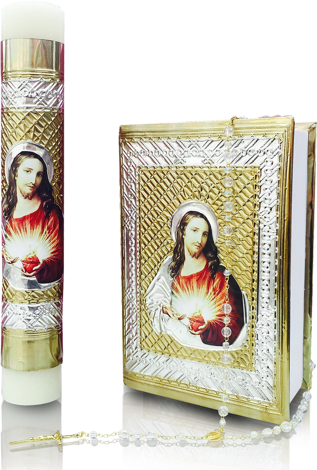 Juego De Biblia, Vela Y Rosario Para Primera Comuión - Rosario Y Biblia De Primera Comunion Png (1000x1000), Png Download