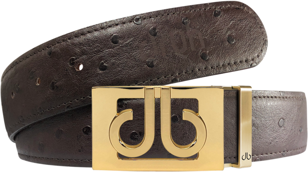 Brown Ostrich Textured Leather Strap With Buckle - Belt (1024x1024), Png Download