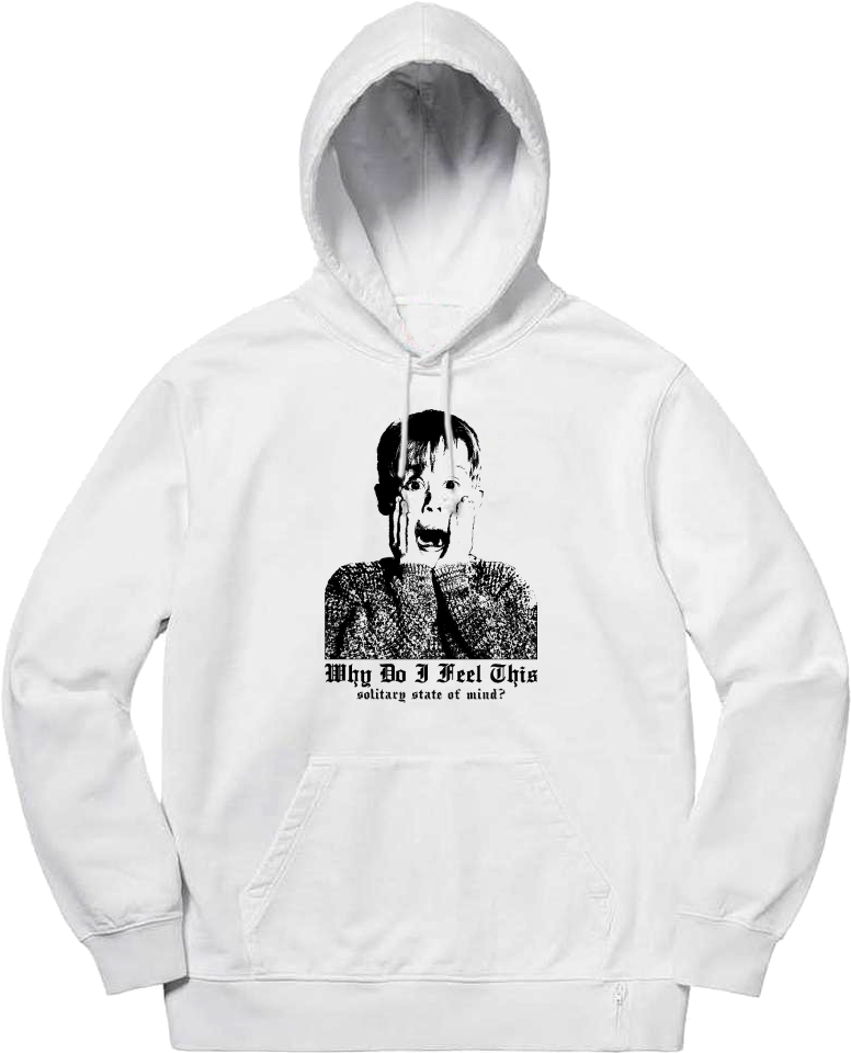 Solitary State Of Mind Hoodie White - Hoodie (1062x1084), Png Download