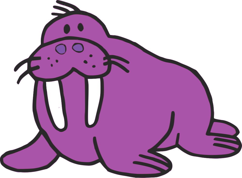 Walrus - Purple Walrus Clipart (1000x737), Png Download