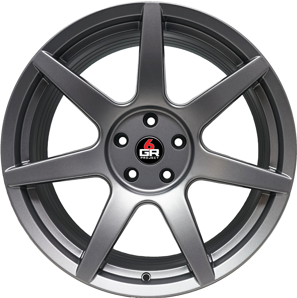Project 6gr Seven Satin Graphite Finish - 7 Spokes Wheels (1000x1000), Png Download