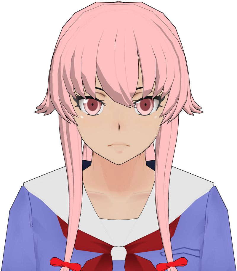 Mirai Nikki Yuno Gasai Hair Shadings And Outline Png - Mirai Nikki Yuno (861x928), Png Download