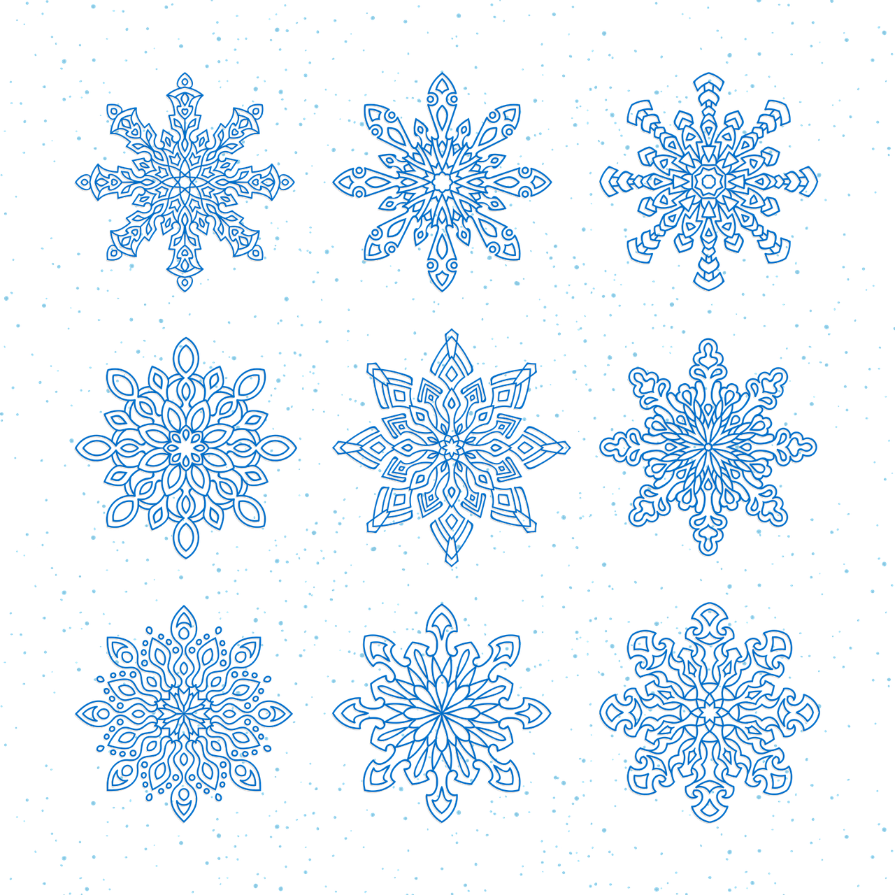 Vacation, Snowflakes Vector New Year's Eve Christmas - Snowflake Mandala (1280x1280), Png Download