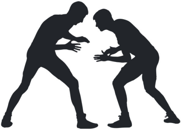 Wrestler Clipart Silhouette - Wrestling Silhouette (640x480), Png Download