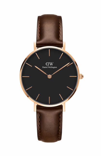 Daniel Wellington Black Classic Petite Bristol 32mm - Leonard And Church Watch (640x640), Png Download