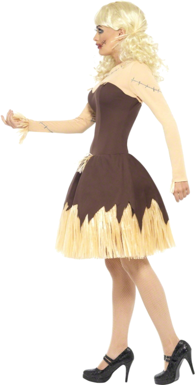 Voodoo Doll Halloween Costume - Girl (500x793), Png Download