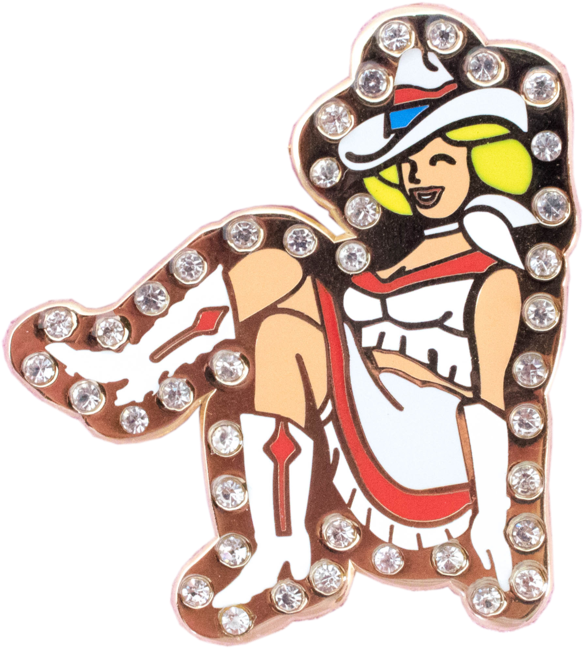 Rhinestone Cowgirl Pin - Cartoon (2500x2517), Png Download