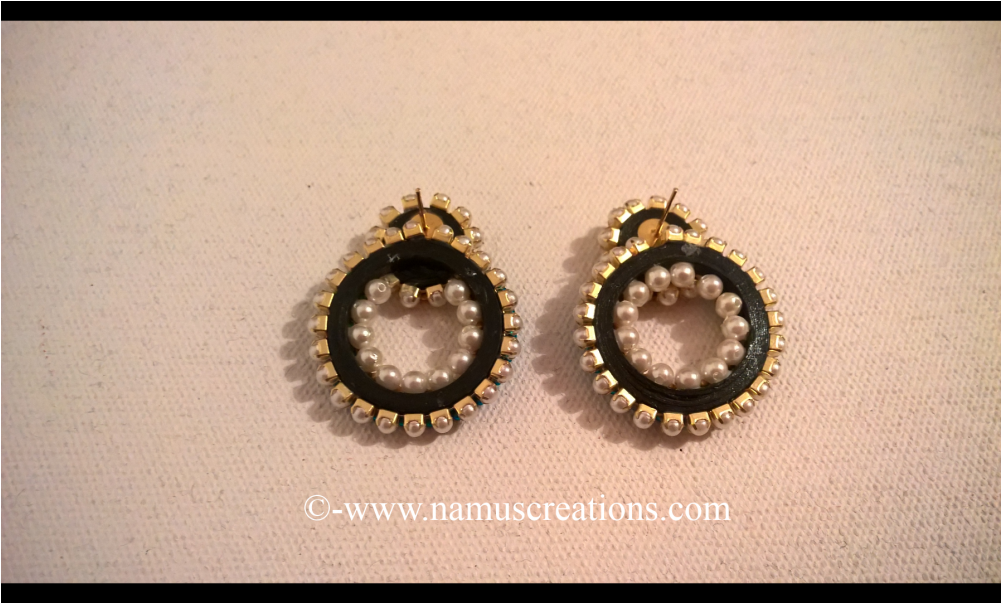 Blue Green And Golden Ball Chain Earring - Earrings (1000x1000), Png Download