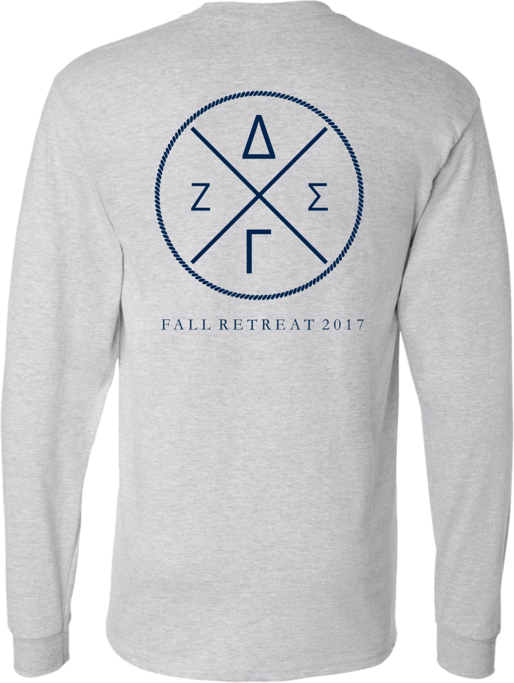 Dg Fall Retreat Ash Grey Back - Long-sleeved T-shirt (1000x1328), Png Download