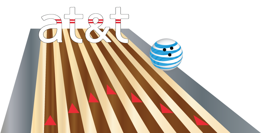 At&t Logo Gutterball - Ten-pin Bowling (864x432), Png Download