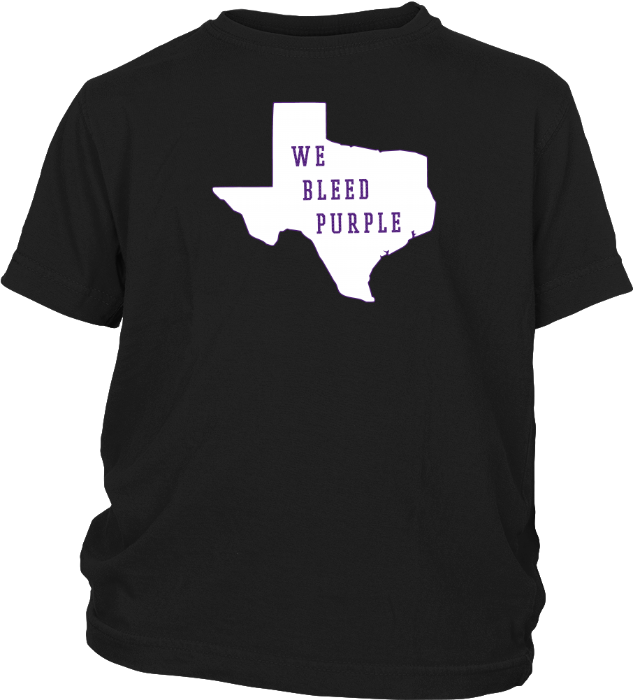Tcu Solid White We Bleed Purple Youth T-shirt - Best Quote T Shirt (1000x1000), Png Download