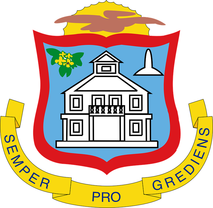 Coat Of Arms Sint Maarten Free Vector - St Maarten Court House (738x720), Png Download