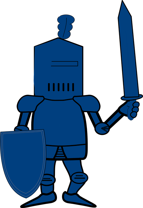 Knight Shield Sword Medieval Weapon Protection - Click Art Knight (497x720), Png Download
