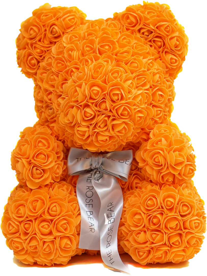 Orange Rose Bear - Teddy Bear (1024x1365), Png Download