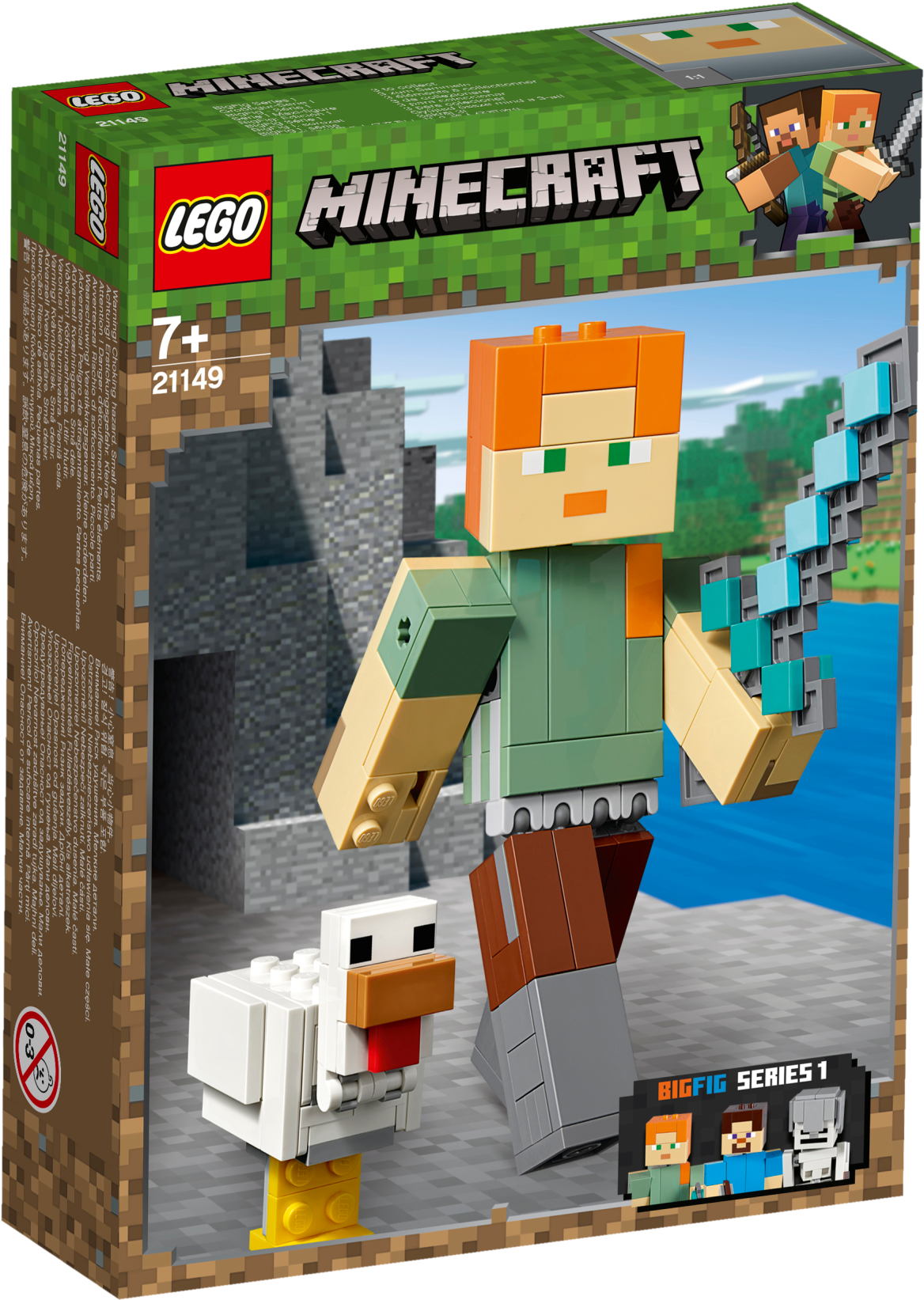 Lego Minecraft Alex Bigfig With Chicken - Lego Minecraft (2400x1800), Png Download