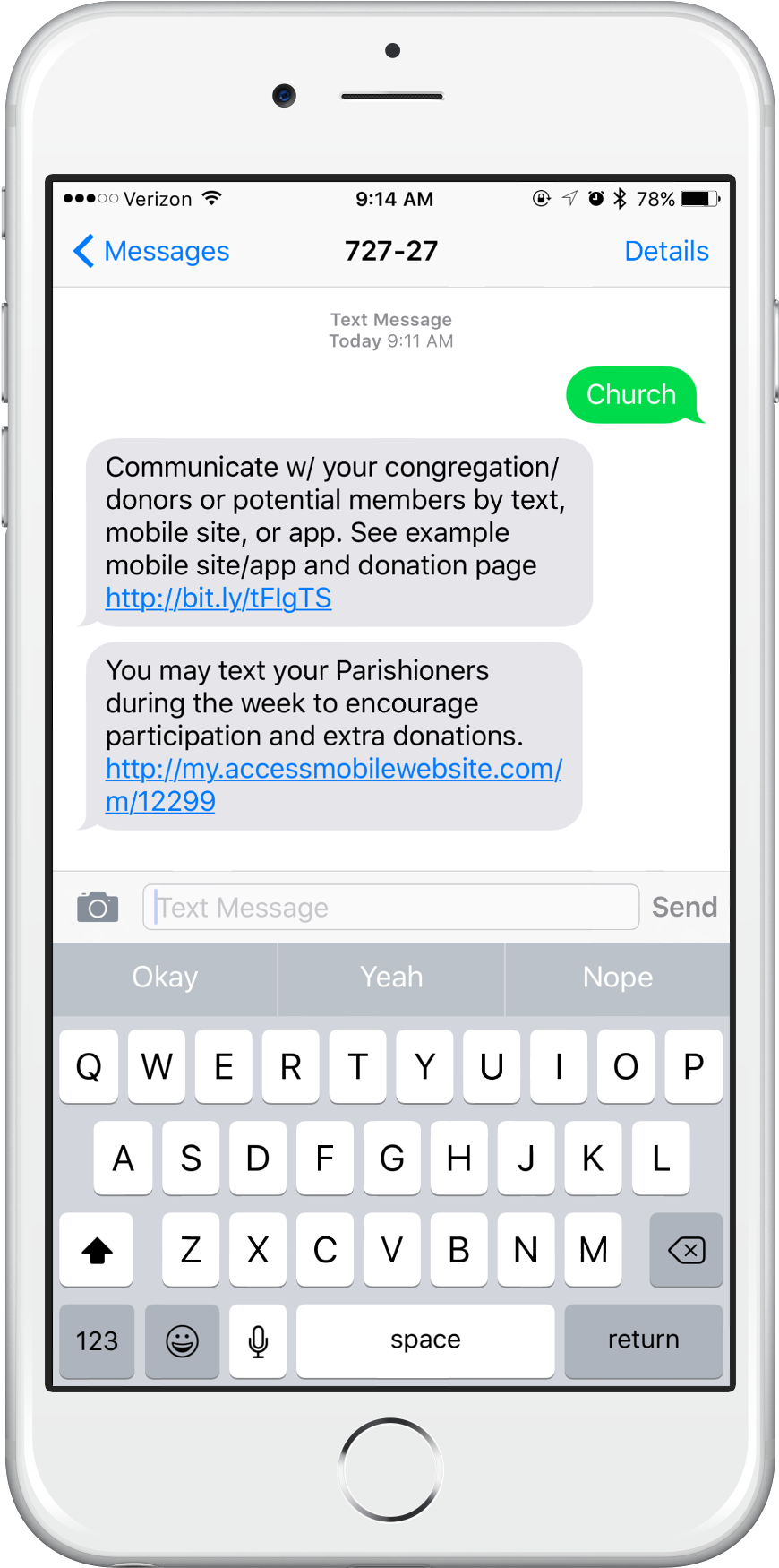 Iphone Showing How A Church Member Would Opt Into The - Number Is No Longer Available Text (2000x2000), Png Download