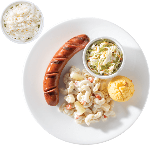 Grilled Sausage With 2 Side Dishes - Grilled Sausage Kenny Rogers (600x600), Png Download