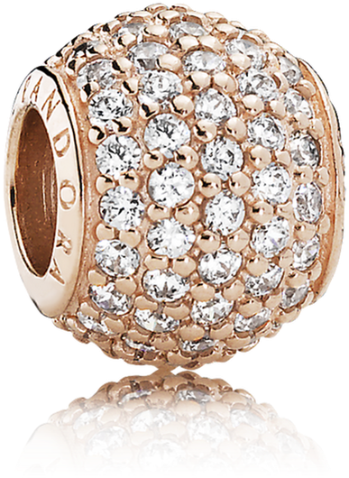 Pandora Rose Charm - Pandora Rose Gold Charm Pave (1000x1000), Png Download