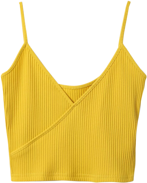 Download Crop Top Png Yellow Ribbed Crop Top Full Size PNG Image