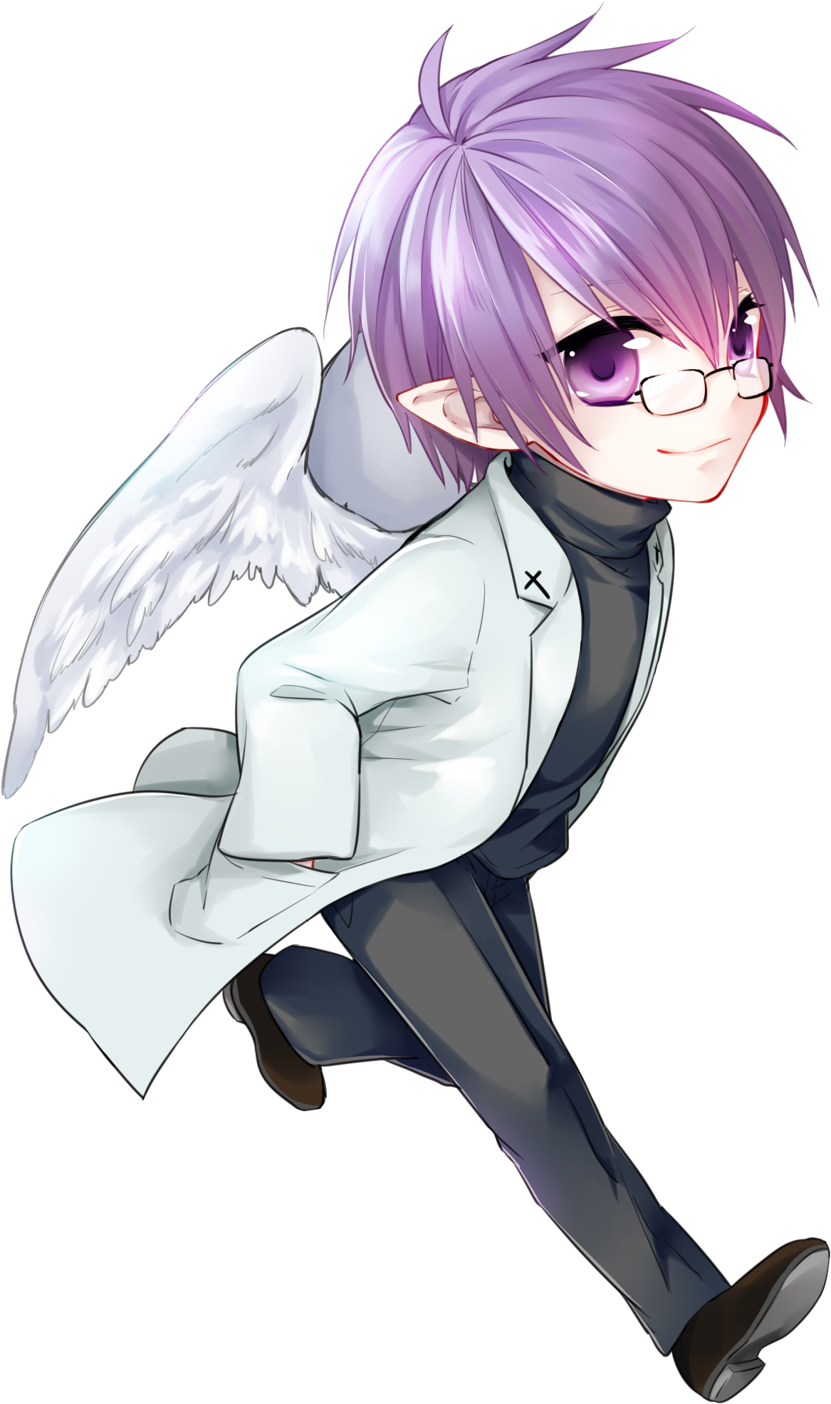 Chibi Glasses Tei Wings Xender'k - Chibi Character Glasses Png (1300x2000), Png Download