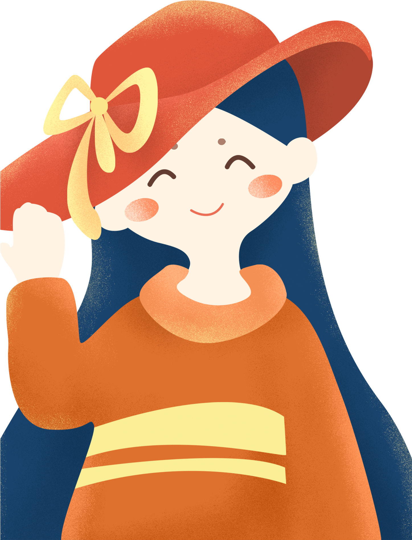Girl Cartoon Elegance Red Png And Psd - Illustration (2000x2000), Png Download