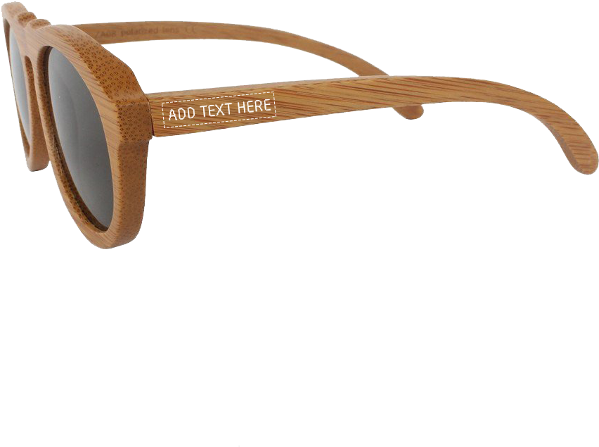 Brown Bamboo Wood Round Sunglasses - Plastic (1024x1024), Png Download