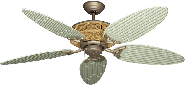 Picture Of Tiki Antique Bronze With 52" Outdoor Bamboo - Ceiling Fan (800x392), Png Download