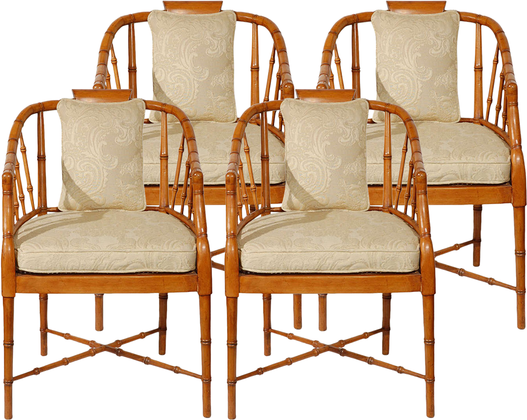 A Sleek Faux Bamboo Frame Takes Shape In The Classic - Chair (1200x1200), Png Download