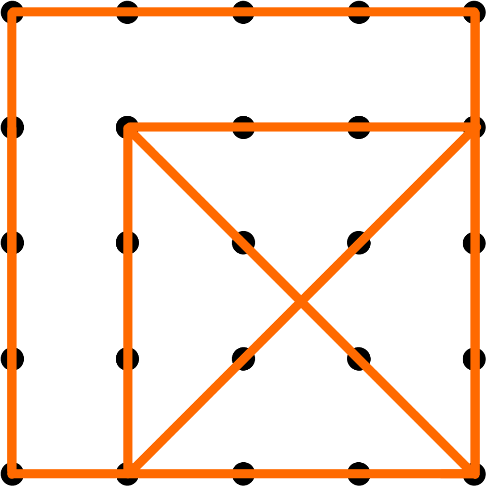 One Solution For Connecting 25 Dots With 8 Contiguous, - Foreign Yantras (1600x1600), Png Download