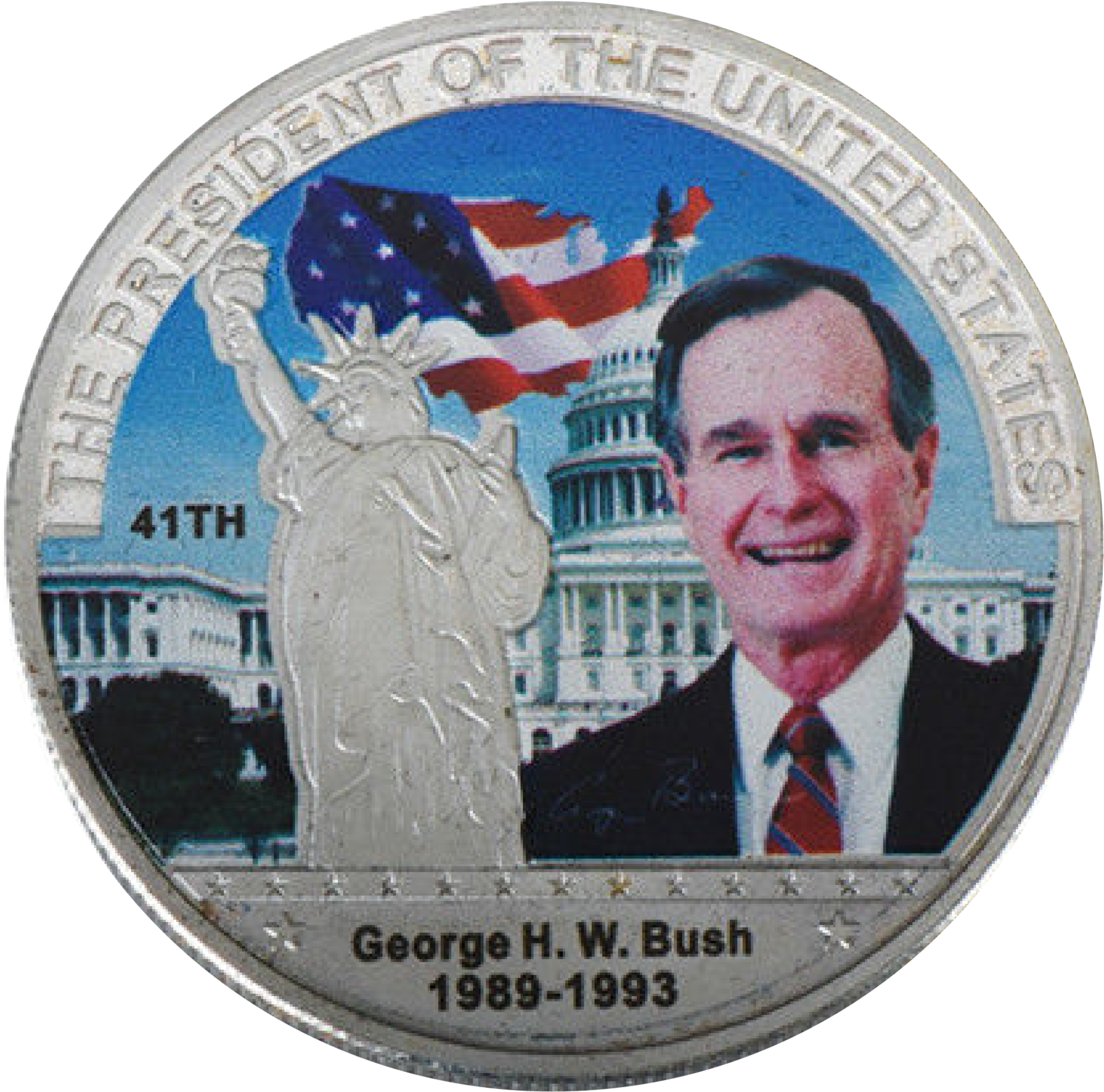 Commemorative George H - George W Bush Coin (2014x2048), Png Download