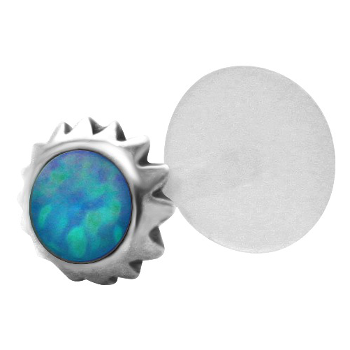 Freshtrends Light Sapphire Ab Cabochon Tribal Sun Sterling - Opal (730x730), Png Download