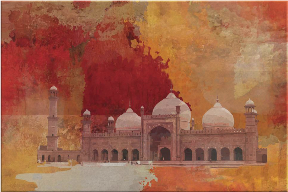 Islamic Canvas Print - Badshahi Mosque (600x600), Png Download
