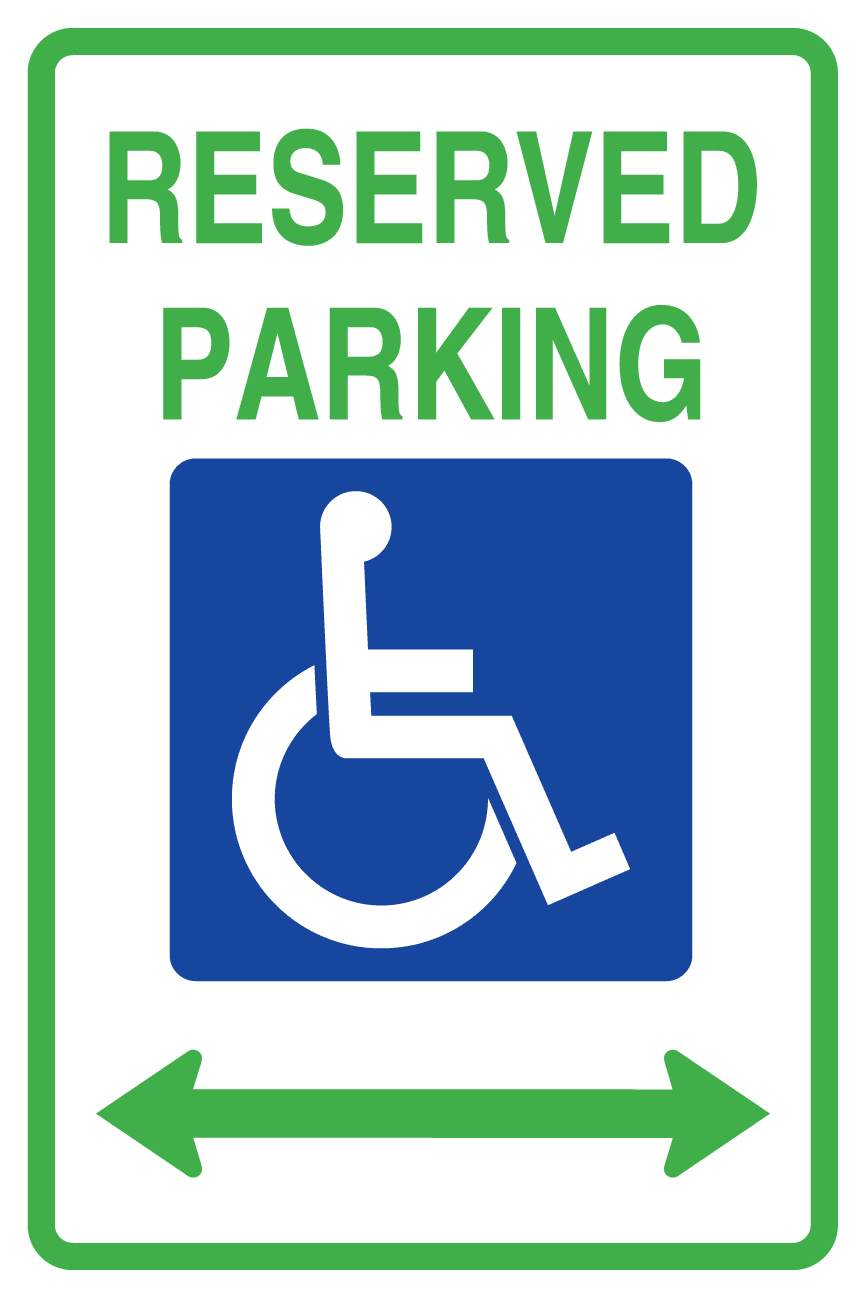 Reserved Hanicap Parking Doubel Arrow - Handicapped Sign (1296x1296), Png Download