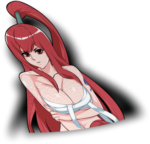 Erza Scarlet Peeker Sticker - Illustration (1280x1280), Png Download