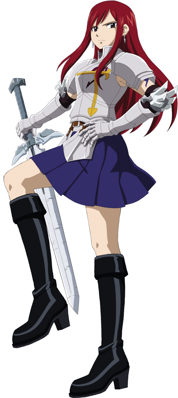 Erza Scarlet - Fairy Tail Anime (600x1309), Png Download