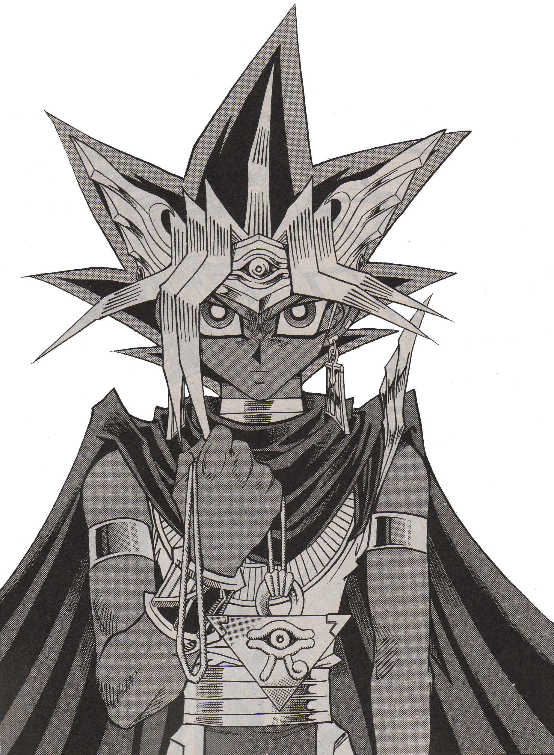 Yu Gi Oh Render By Bloomsama On - Yami Yugi Black And White (1848x2544), Png Download