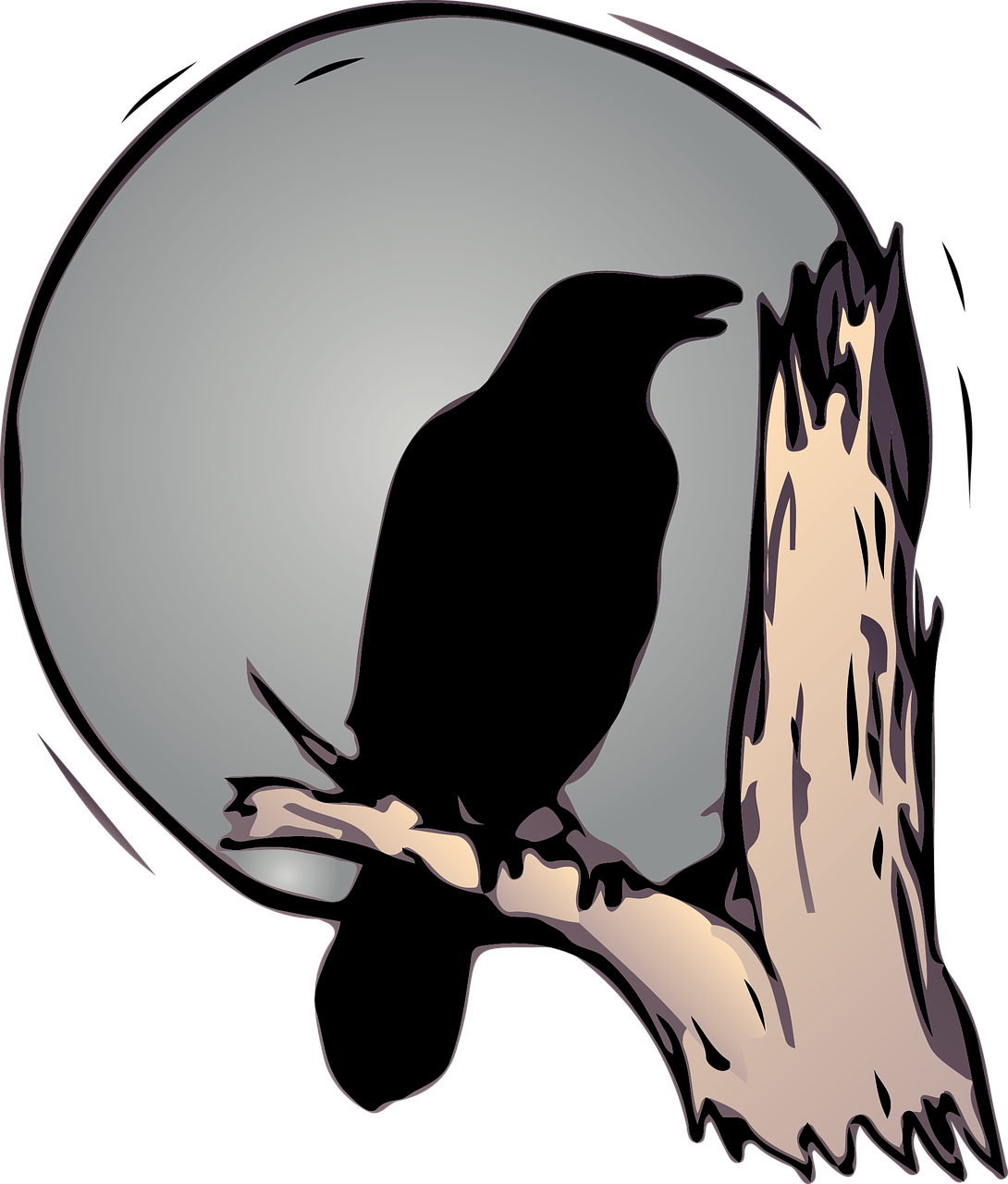 Crows Moon Png (1090x1280), Png Download