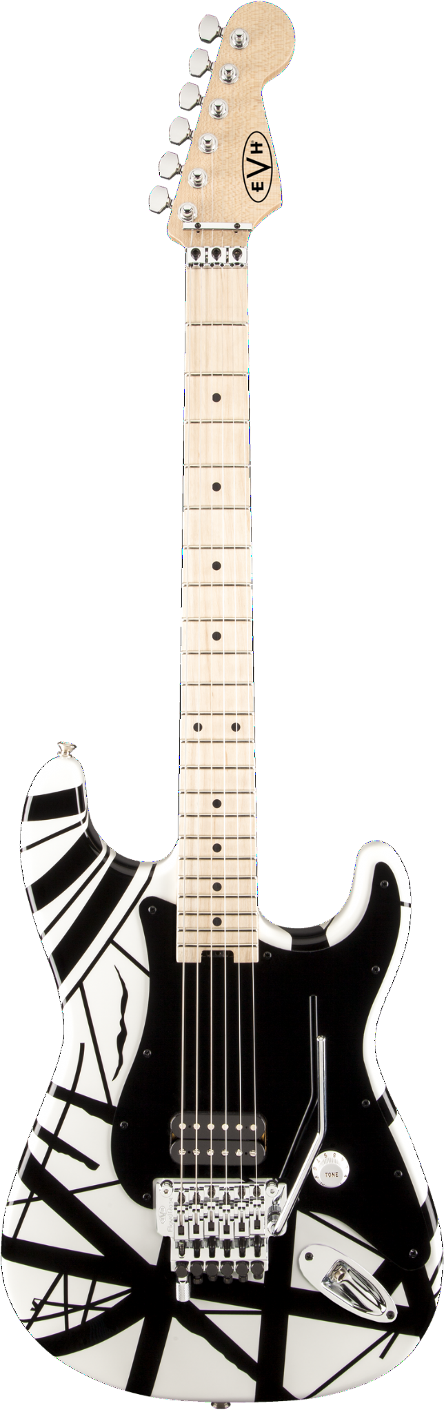 Evh Striped Series White With Black Stripes 15388 P (650x2048), Png Download