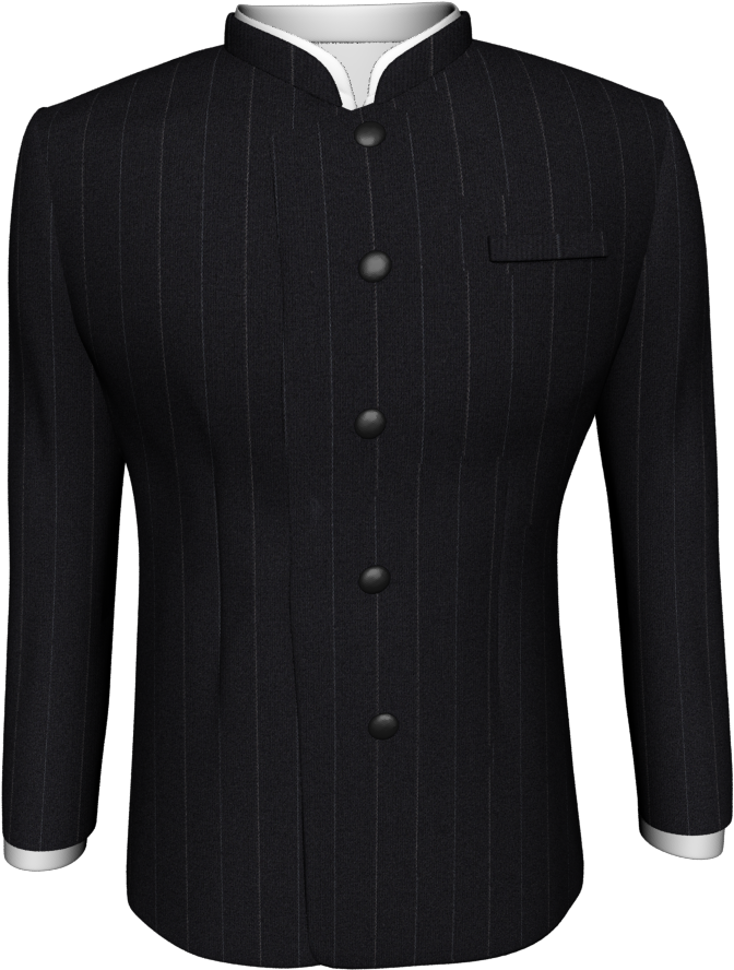 Black Stripes Bandhgala Jacket - Veste Philipp Plein Noir (1024x1024), Png Download